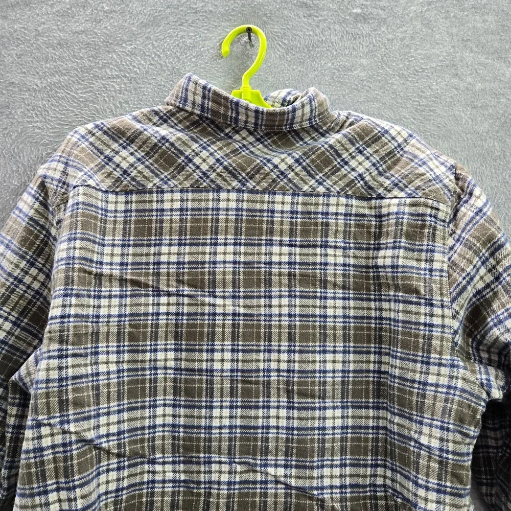 Levi's‎ Men Jacket Medium Brown Plaid Quilted Lined Shacket Pockets
